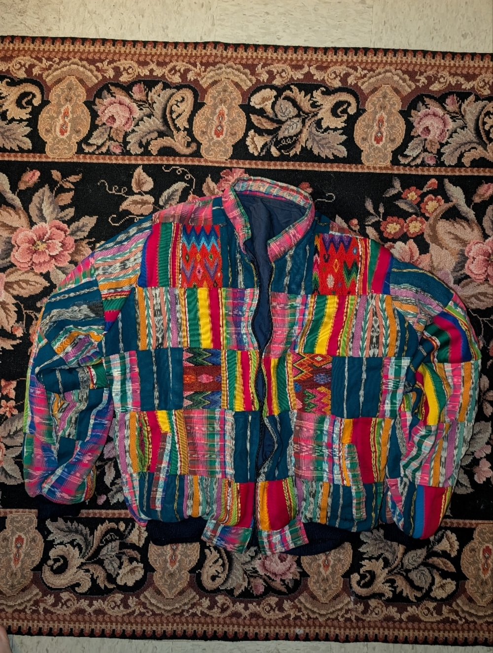 Vtg Retro Guatemalan Patchwork Jacket
